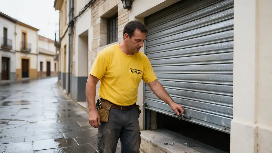 Revisión del cierre metálico enrollable de un comercio